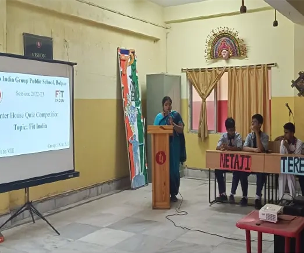 FIT INDIA QUIZ COMPETITION (INTER-HOUSE) at Techno India
Group Public School, Bolpur