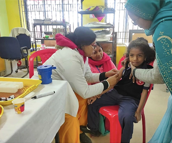 MEASLES-RUBELA Vaccination Camp of TIGPS Raiganj.